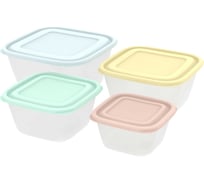 Набор контейнеров для продуктов АЛЬТ-ПЛАСТ прованс №2 (свч) 0,6 л, 1,0 л, 1,7 л, 2,5 л (4 шт.), ап 198 103725