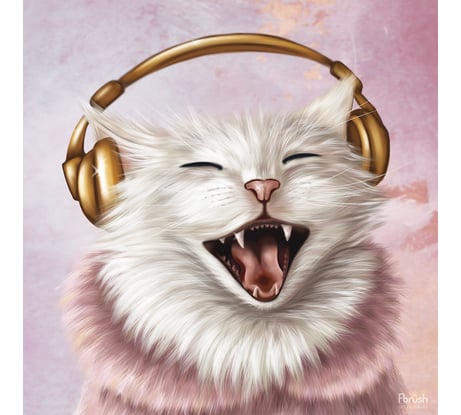 Картина Fbrush Гламурная кошка 2 30x30 см Lm35-13964