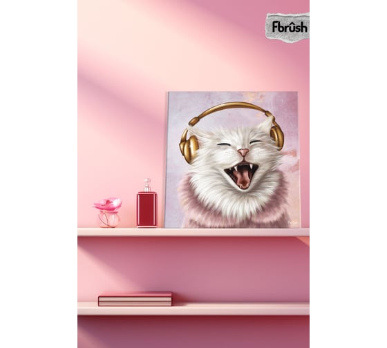 Картина Fbrush Гламурная кошка 2 30x30 см Lm35-13964
