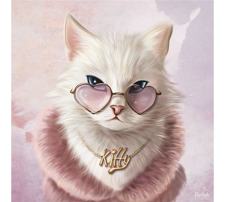 Картина Fbrush Гламурная кошка 1 30x30 см Lm35-13963