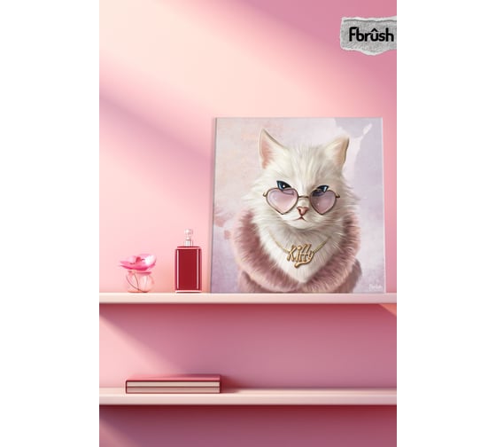 Картина Fbrush Гламурная кошка 1 30x30 см Lm35-13963