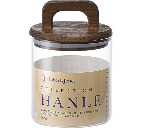 Стеклянная банка для хранения с крышкой из акации Liberty Jones Hanle 750 мл LJ0000114