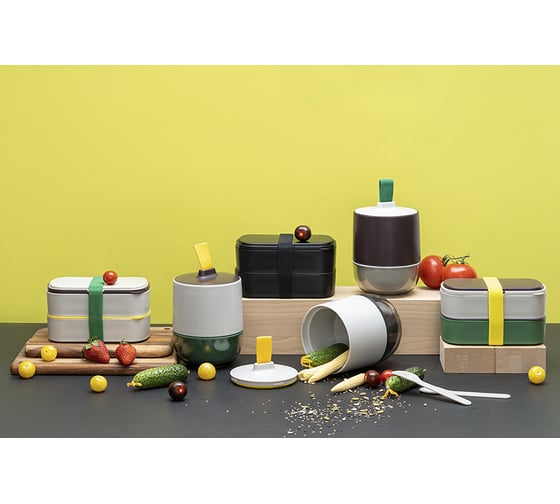 Ланч-бокс с приборами Smart Solutions Food Time 1 л, зеленый/серый SS-LBDL-PP-GRN-1