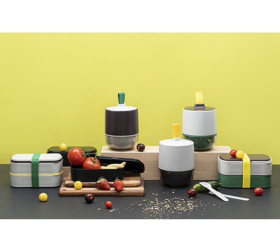 Ланч-бокс с приборами Smart Solutions Food Time 1 л, зеленый/серый SS-LBDL-PP-GRN-1