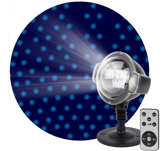 LED-проектор ЭРА ENIOP03 Падающий снег, мультирежим, холодный свет, 220V Б0041644