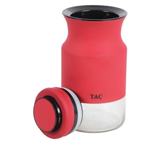 Банка для сыпучих продуктов BRADEX TAC 840 мл, красная TK 0404
