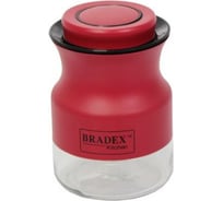 Банка для сыпучих продуктов BRADEX красная, 550мл TK 0381