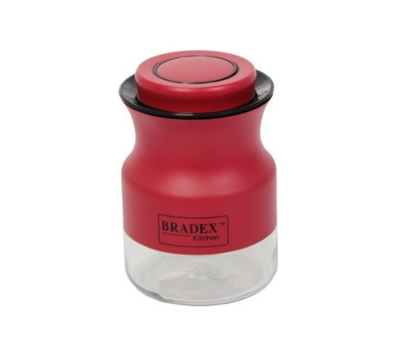 Банка для сыпучих продуктов BRADEX красная, 550мл TK 0381