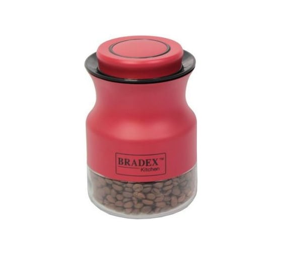 Банка для сыпучих продуктов BRADEX красная, 550мл TK 0381