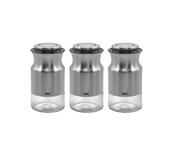 Набор банок для сыпучих продуктов BRADEX TAC S, 3 шт., серебряный TK 0331 1