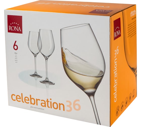 Набор бокалов для вина RONA Celebration 360 мл, 6 шт. 806625206764