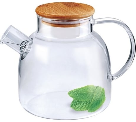 Заварочный чайник Appetite стекло 1,5 л бамбуковая крышка studio BMT-1500