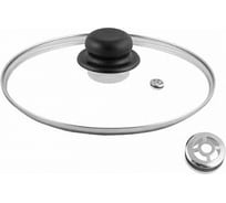 Стеклянная крышка Appetite с металлическим ободом, пластиковой кнопкой с усиленным пароотводом 30 см GF30P