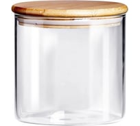 Стеклянная банка Appetite круглая 1000 мл бамбуковая крышка studio BM2012-1R 31495305