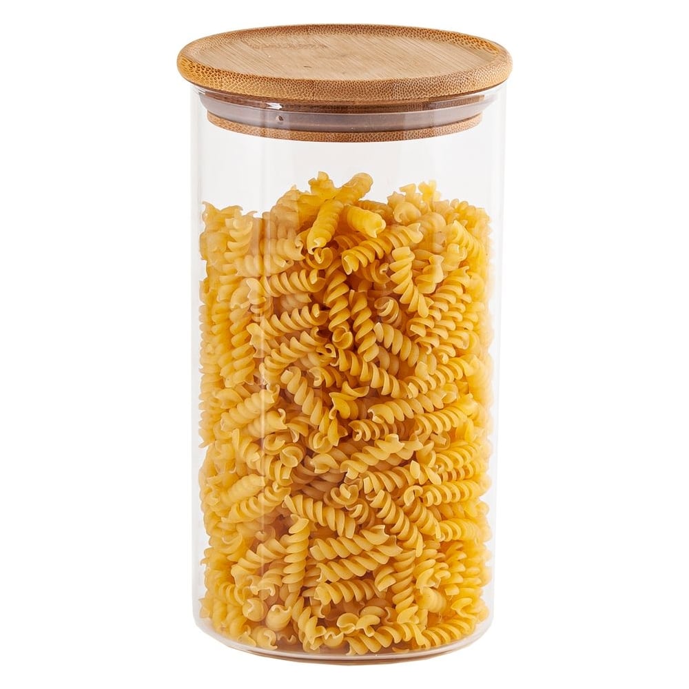 Стеклянная банка Appetite круглая 1000 мл бамбуковая крышка штаб studio ...
