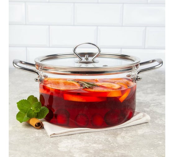 Стеклянная кастрюля appetite 4,5 л studio CRF-8