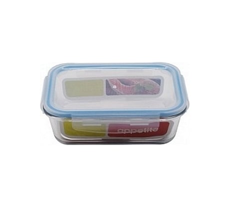 Стеклянный контейнер appetite прямоугольный, 640 мл, синий SL640RB