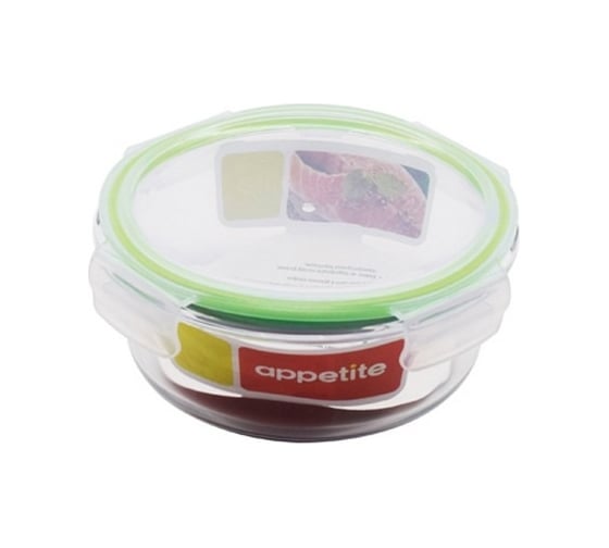 Стеклянный контейнер appetite круглый, 620 мл, зеленый SL620CG