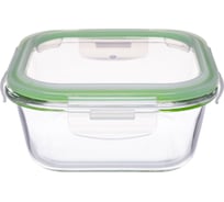 Стеклянный контейнер appetite квадратный, 800 мл, зеленый SL800SG