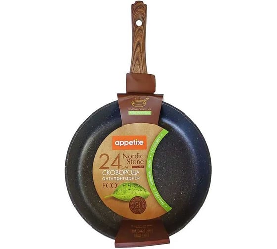 Сковорода с антипригарным покрытием appetite 24 см, nordic stone NO2241