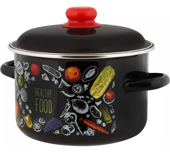Эмалированная кастрюля appetite цилиндрическая, healthy food, 2 л 550003342