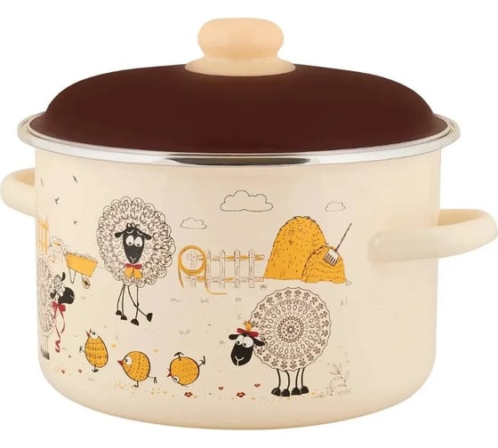 Эмалированная кастрюля appetite цилиндрическая, подворье, 4 л 550003489
