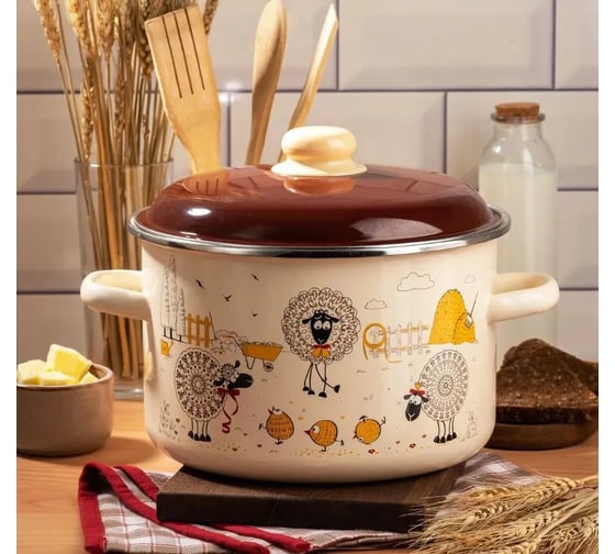 Эмалированная кастрюля appetite цилиндрическая, подворье, 4 л 550003489