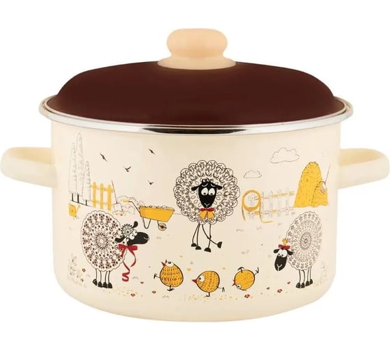 Эмалированная кастрюля appetite цилиндрическая, подворье, 5.5 л 550003490