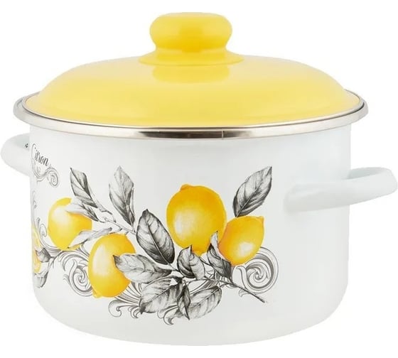 Эмалированная кастрюля appetite цилиндрическая, citron 2 л 550003004
