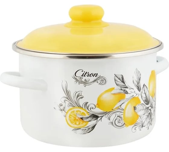 Эмалированная кастрюля appetite цилиндрическая, citron 2 л 550003004