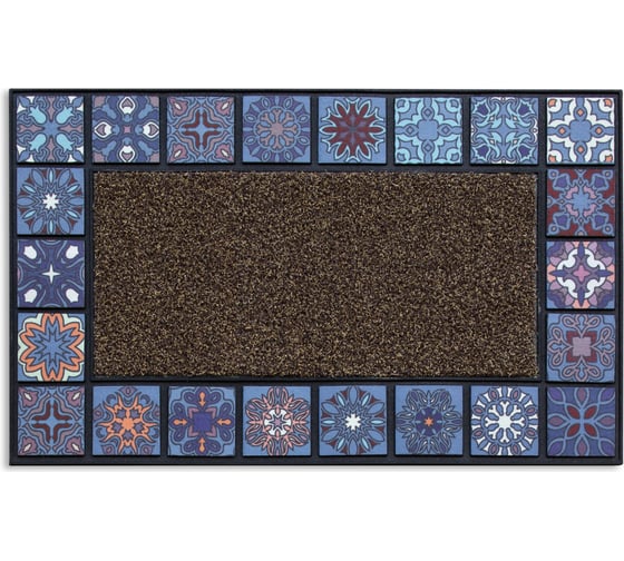 Придверный коврик Attribute MOSAIC QUADRO blue 76Х45 см AMM375-1