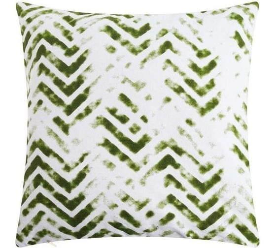 Декоративная наволочка Этель 40x40 см, Zigzags green, 100% хлопок 5084367 1