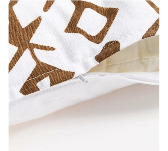 Декоративная наволочка Этель 40x40 см, Ethnos beige, 100% хлопок 5084356