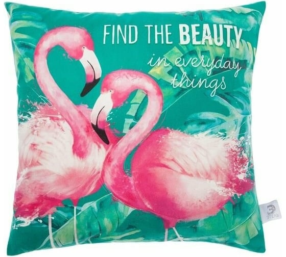 Чехол на подушку Этель Flamingo 40x40 см, 100% п/э, велюр 4304071