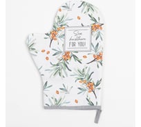 Варежка-прихватка Этель Berry garden 20x28 см, саржа, 100% хлопок, ватин 250 г/м2 7011768