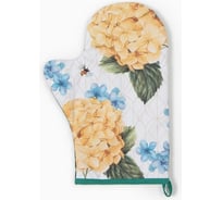 Варежка-прихватка Этель Гортензии 20x28 см, саржа, 100% хлопок, ватин 250 г/м2 9892064