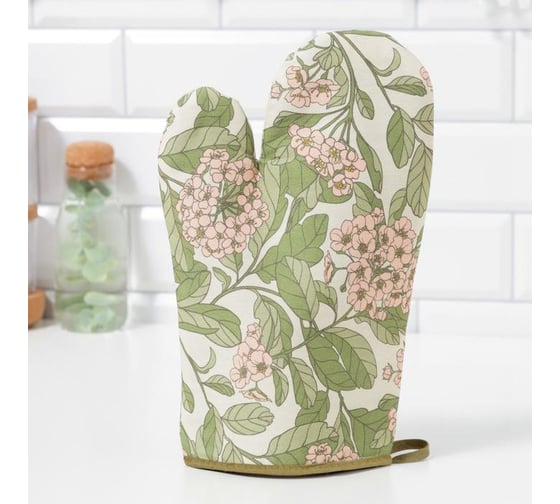 Варежка-прихватка Этель Spring garden 20x27см,100% хлопок, саржа 190 г/м2 5511211