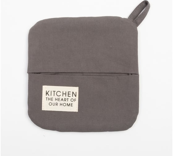 Кухонный набор Этель Kitchen, серый, варежка-прихватка 18x29 см, прихватка 19x19 см 7865986