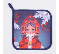 Прихватка Этель Матрёшка 19x19 см, 100% хлопок, ватин 250 г/м2 9618519