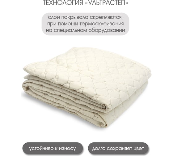 Покрывало ND Home бежевый, полиэстер, 150x200 см 307971