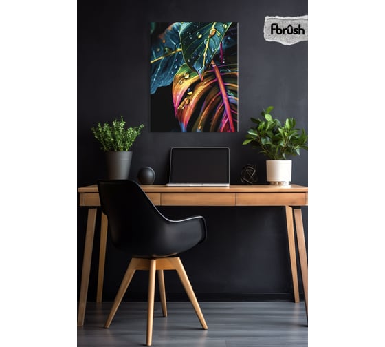 Картина Fbrush Неоновые листья 2 40х50 см kt45-14263