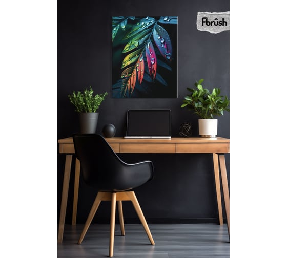 Картина Fbrush Неоновые листья 3 40х50 см kt45-14264