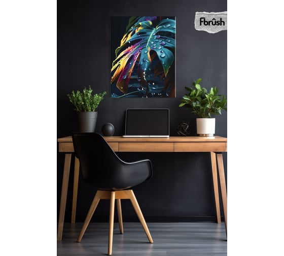 Картина Fbrush Неоновые листья 1 40х50 см kt45-14262