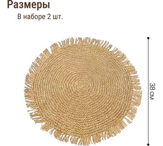 Набор подставочных салфеток Homium Round Collection 2 шт., круглые set2matwicker01