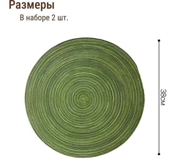 Набор подставочных салфеток Homium Basic 2 шт., зеленые, круглые set2basicgreen