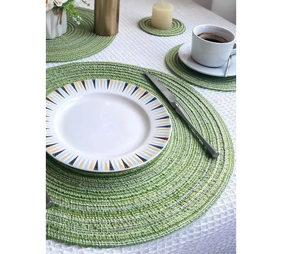 Набор подставочных салфеток Homium Basic 2 шт., зеленые, круглые set2basicgreen
