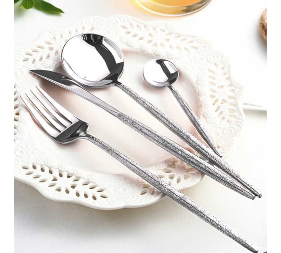 Набор столовых приборов Homium Home 4 прибора, серебро spoon25silver
