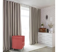 Портьерная штора Этель 250х265 см, двусторонний блэкаут, цвет Серебряный, плотность 240 г/м2, 100 полиэстер 43009 4300952