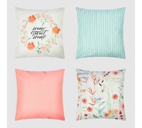 Чехол на подушку Этель Flowers, 4 шт., 40x40 см, велюр 9788798