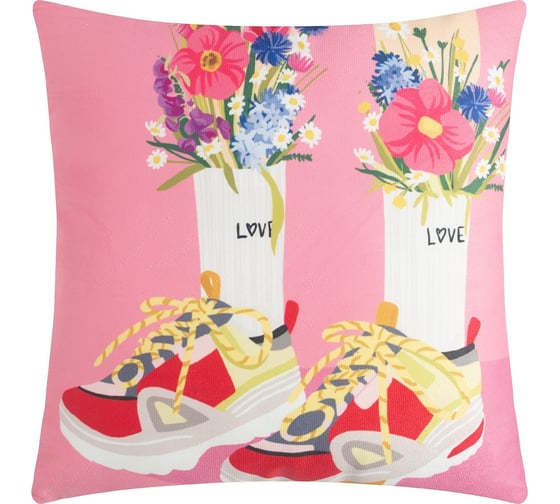 Подушка Этель Love, 40x40 см, 100% п/э, велюр 9470603